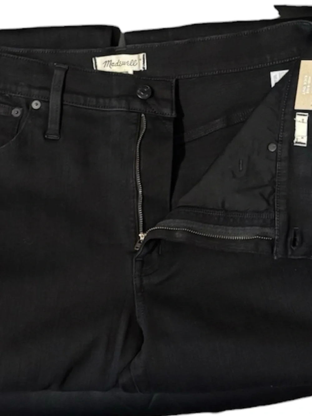 Madewell Jeans Tall Kick Out Crop Black Rinse Wash Mid Rise Women’s Size 33T